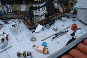 Reparación de terraza con tela asfáltica