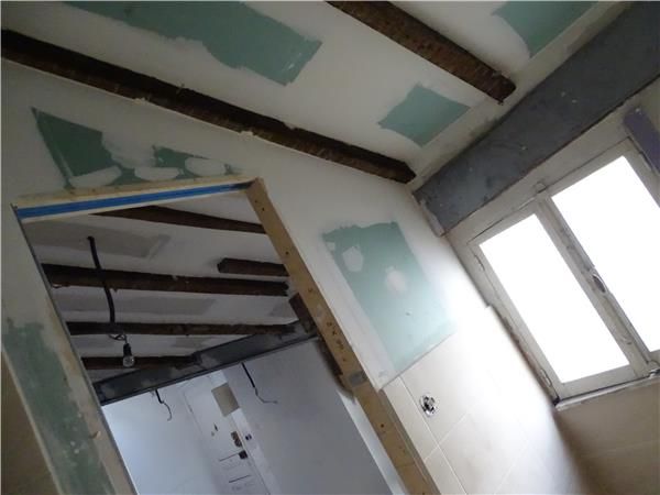 2 colocacin de pladur entre solivos  de techo y en paredes